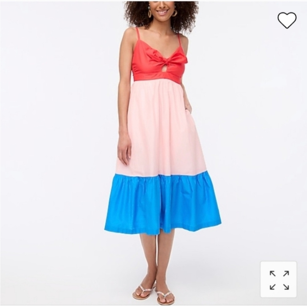 JCrew Colorblocked Tiered Dress